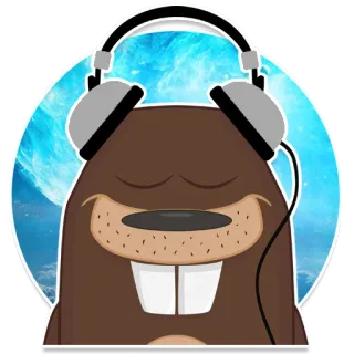 🎧 9028f78f castoro, cuffie, animale, cartone animato, musica, ascolto telegram sticker