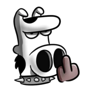 👆 14cfd525 卡通, 中指, 冒犯, 手势, 狗 whatsapp sticker