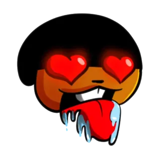 😻 59c524ee 卡通, 心形眼, 吐舌头, 傻, 脸, 贴纸 whatsapp sticker