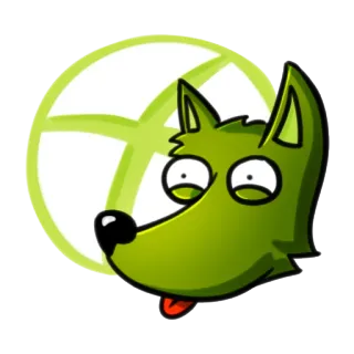 😺 aa5be7aa 狗, 卡通, 动物, 绿色, 搞笑 whatsapp sticker