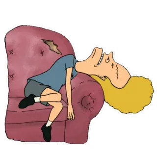 😴 eb9234f4 Beavis Beavis and Butt-Head 卡通, 瘪四与大头蛋, MTV, 喜剧, 沙发, 动画, 搞笑 telegram sticker