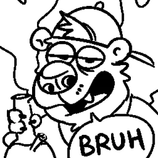 🐻 635ebfd7 BRUH bruh, มีม, การ์ตูน, สีหน้า telegram sticker