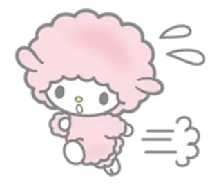 🏃 27cf8159 Kartun, Anak domba, Imut, Merah muda, Berlari, Binatang telegram sticker