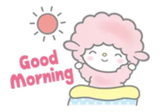 😺 2f16da21 Good morning Selamat pagi, salam, imut, kartun, matahari telegram sticker