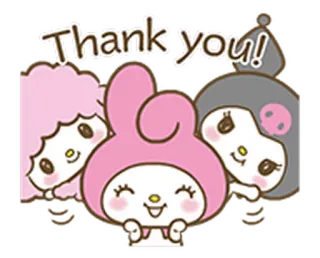 🙆 53275310 Thank you! Kartun, Lucu, Terima kasih, Karakter, My Melody telegram sticker