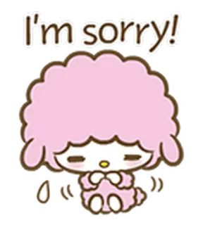😭 7a3a79db I'm sorry! maaf, imut, kartun, merah muda, maaf, karakter telegram sticker