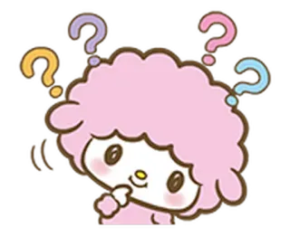 🤷 d8b17a50 lucu, pertanyaan, bingung, domba, merah muda telegram sticker