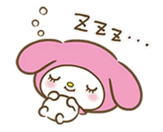 😴 d941a995 My Melody ZZZZ tidur, imut, merah muda, My Melody, Sanrio, kawaii telegram sticker
