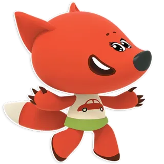 😄 36e3a7cf cartoon, fox, animal, cute, friendly, animated telegram sticker