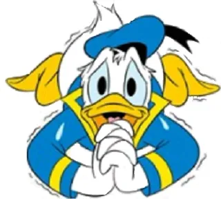 🙏 7d3fff27 Donald Duck donald duck, cartoon, disney, verängstigt, ente telegram sticker