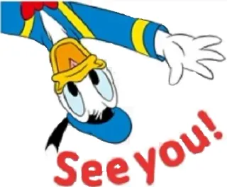 ✋ 88ce519f Donald Duck See you! Cartoon, Figur, Disney, Gruß, Bis bald, Donald Duck telegram sticker