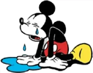 😭 c8aa61de Mickey Mouse Cartoon, Maus, weinend, traurig, Tränen, Disney telegram sticker