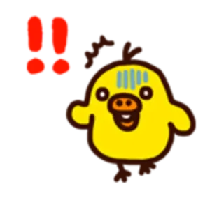 🐤 06d024c5 警告, 注意, 漫画, ひよこ, アラーム, びっくりマーク telegram sticker