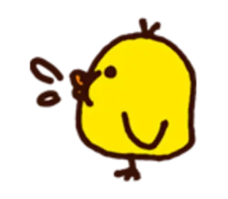 🐤 6190fda4 鶏, 鳥, 動物, 漫画, 黄色, 可愛い telegram sticker