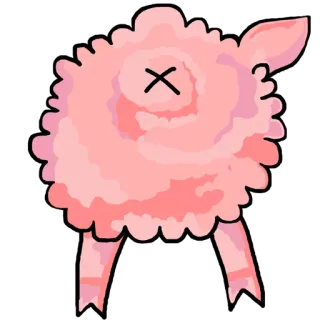 💩 e4bd441c แกะ, สีชมพู, สัตว์, น่ารัก, การ์ตูน, ภาพประกอบ telegram sticker