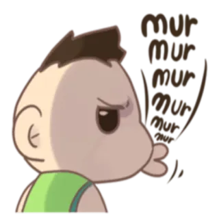 😝 7700d802 mur mur mur mur mur การ์ตูน, โกรธ, พูด, คุย, พึมพำ, ตัวละคร telegram sticker