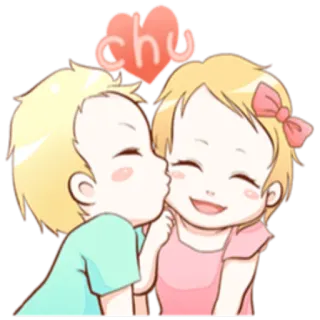 💋 2e4186f6 chu 亲吻, 爱, 喜爱, 浪漫, 情侣, 可爱 telegram sticker