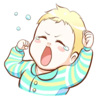 😴 319e0de3 婴儿, 哭, 卡通, 情感, 悲伤, 插图 telegram sticker