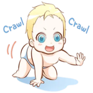 👣 7e0b74ac Crawl Crawl 婴儿, 爬行, 可爱, 幼儿 telegram sticker