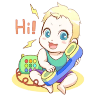🙂 b4e67487 Hi! 婴儿, 手机, 可爱, 卡通, 你好, 孩子 telegram sticker