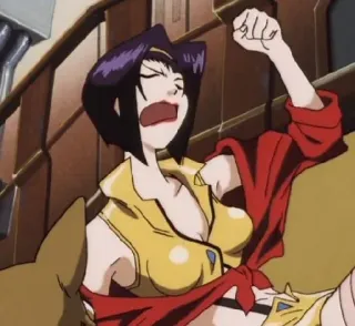 😫 2a430a04 Faye Valentine Cowboy Bebop アニメ, カートゥーン, キャラクター, フェイ・ヴァレンタイン, カウボーイビバップ telegram sticker