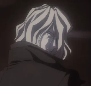 😒 9e2e805b アニメ, 漫画, キャラクター, 男, 白髪, コート telegram sticker