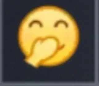 🤭 77a06dfe Emoji, Lachen, Hand voor mond, Gezicht, Geel telegram sticker