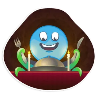 🍽 1e5eb0de Essen, Abendessen, Cartoon, Tisch, Kerzen, Restaurant telegram sticker