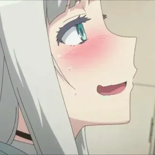 🕸 06d2dd7f อนิเมะ, ผู้หญิง, หน้าแดง, เหงื่อ, หน้า, สีหน้า telegram sticker