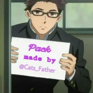 🕸 3361126e Pack made by @Cats_Father อนิเมะ, ตัวละคร, แพ็ก, สติกเกอร์, แมว, พ่อ telegram sticker