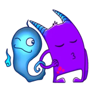 ☺️ 8efd9f0c Monstre, Fantôme, Dessin animé, Fantaisie, Mignon, Amical telegram sticker