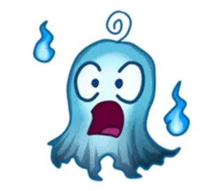 😳 e612570e fantôme, effrayé, effrayant, dessin animé telegram sticker
