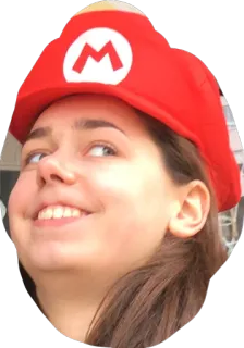 🤷 85239741 Mario Mario, portrait, woman, hat, cosplay, costume telegram sticker