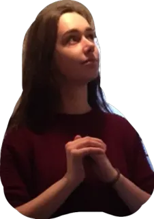 🤑 8bb2cf34 woman, portrait, praying, person, hands, brunette telegram sticker