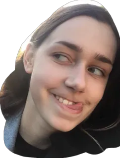 😜 e5351b3b person, face, portrait, woman, tongue, smile telegram sticker