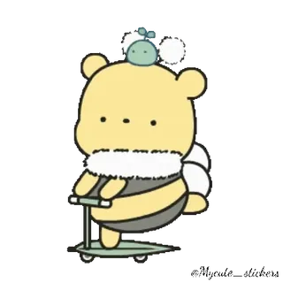 🍯 e767083b kawaii, süß, sticker, cartoon, biene, roller telegram sticker