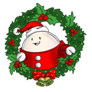 🎄 51ce5fe5 boże narodzenie, święta, wieniec, postać, święty mikołaj, ilustracja telegram sticker