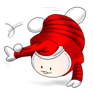 💃 77d96c8c słodki, kreskówka, postać, czerwony, biały, grafika cyfrowa telegram sticker