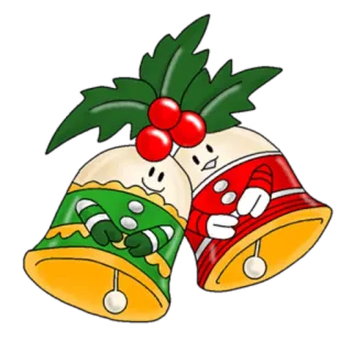 🎺 8eff7169 boże narodzenie, dzwonki, święta, świąteczny, kreskówka, dekoracja, zima telegram sticker