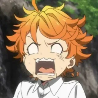 🧡 3abf0b37 Emma The Promised Neverland Anime, Manga, Divertente, Espressione, Cartone animato, The Promised Neverland, Emma, Animazione telegram sticker