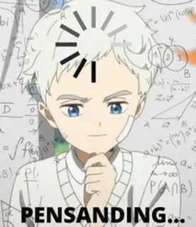 🤍 5cd97048 PENSANDING... pensiero, domande, problem solving, anime, matematica telegram sticker