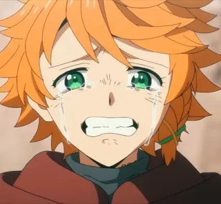 🧡 5f65efb1 Emma The Promised Neverland anime, piangere, triste, ragazza, emozione, lacrime, the promised neverland telegram sticker