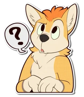 😐 5a6b5b8e ? Fragezeichen, Hund, Denken, Verwirrt, Neugierig, Tier telegram sticker