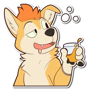 🍼 5b283bed Hund, Cartoon, Alkohol, Trinken, Party, Fell, Bier telegram sticker