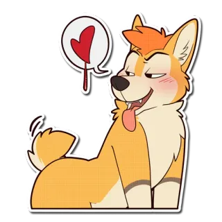 😚 ae66123e Hund, Corgi, Cartoon, Süß, Liebe, Herz, Tier, Haustier telegram sticker
