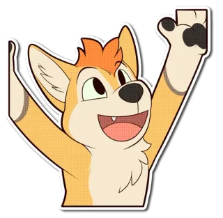 😄 e56e8311 Hund, Welpe, fell, Cartoon, Tier, süß, glücklich, Illustration telegram sticker