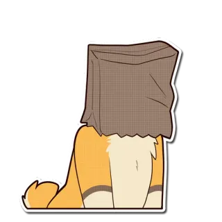 🙈 f4e785a8 Hund, Tier, Papiertüte, Geheimnis, Cartoon telegram sticker