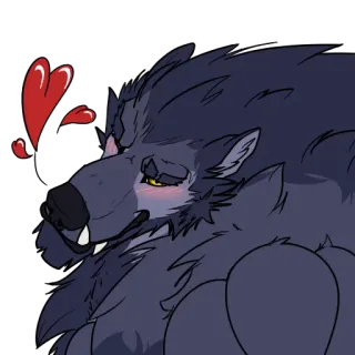 ❤️ 36f761f6 狼人, 怪物, 兽人, 生物, 幻想, 心 telegram sticker