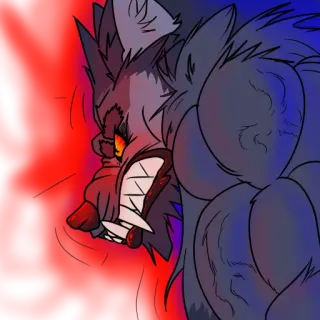 👿 441a42ba 狼, 生气, 野性, 动物, 卡通, 怪物, 犬 telegram sticker