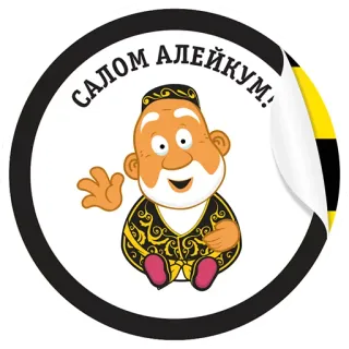 ✋️ 62dbe243 САЛОМ АЛЕЙКУМ! 问候, 色兰, 俄语, 欢迎, 卡通 telegram sticker
